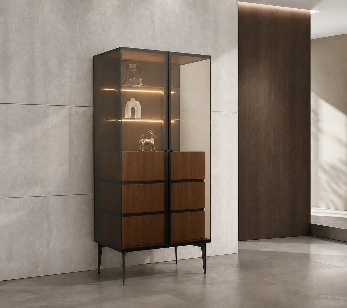 Hearth floor-standing cabinet