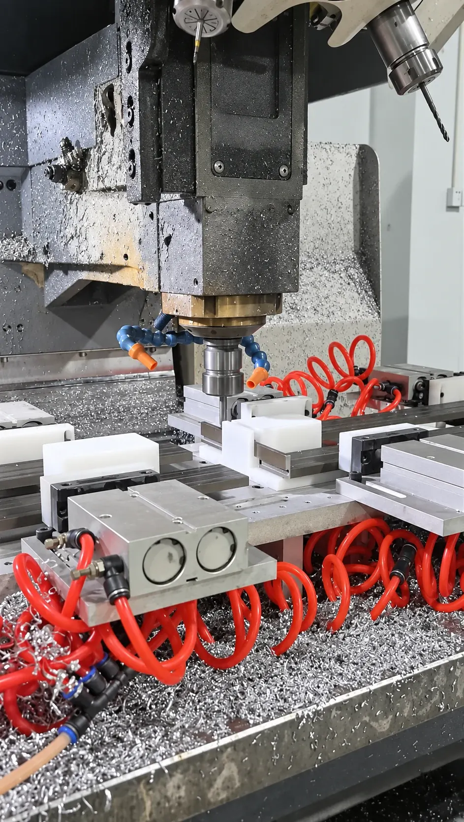 CNC machining of an aluminum profile in our metal workshop